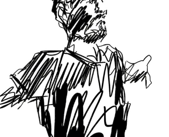 আবু সাঈদ-এর প্রতিকৃতি-২, ড্রয়িং: কৌশিক সরকার