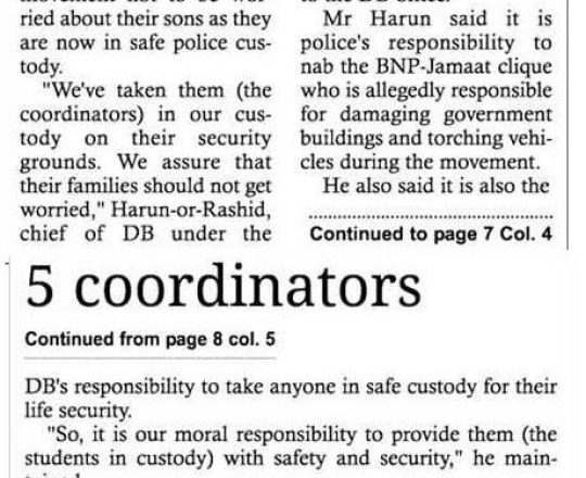 5 coordinators for quota movement in safe custody: DB