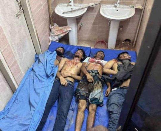 আন্দোলনকারীদের নিথর মরদেহ, ১৮ জুলাই।