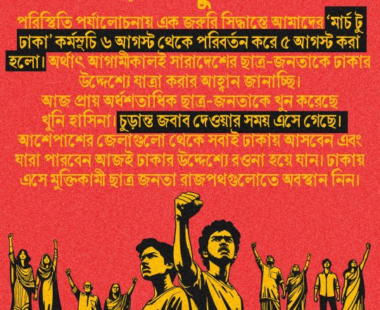 লং মার্চ টু ঢাকা, পোস্টারঃ দেবাশীষ চক্রবর্তী