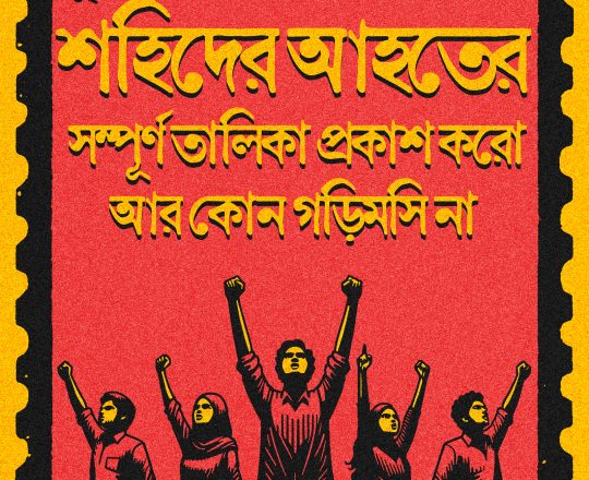 জুলাই হত্যাকান্ডের শহীদ, পোস্টারঃ দেবাশীষ চক্রবর্তী