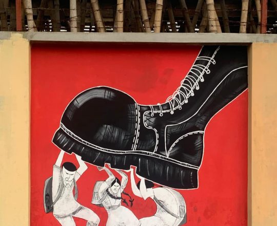 গণতন্ত্রে মুক্তি পাক স্বৈরাচার নিপাত যাক, পোস্টারঃ Tirthosthan