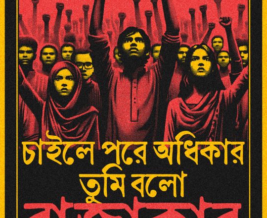 চাইলে পরে অধিকার তুমি বলো রাজাকার, পোস্টারঃ দেবাশীষ চক্রবর্তী