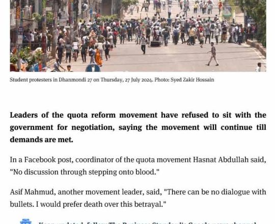 No dialogue with bullets': Quota reform leaders refuse to sit with the government, say movement will continue