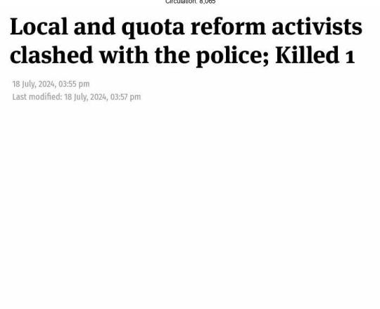 Local and quota reform activists clashed with the police; Killed 1