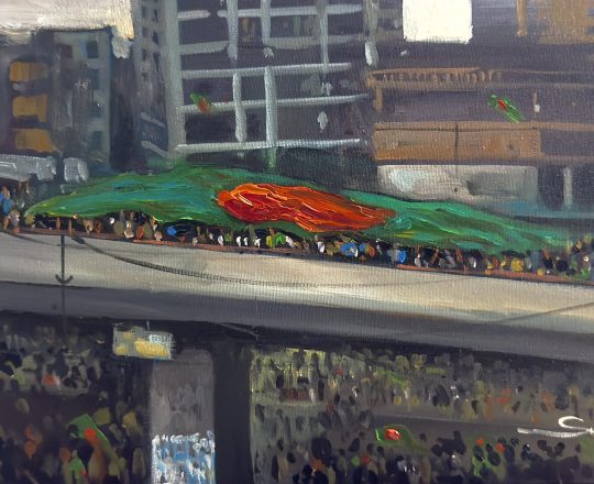 ফ্লাইওভারে ছাত্রজনতার বিজয়োল্লাস, পেইন্টিং - সুলতান ইসতিয়াক