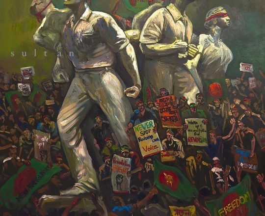 রাজু ভাস্কর্যে ছাত্র-জনতা, পেইন্টিং - সুলতান ইসতিয়াক