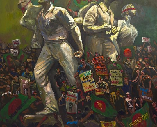 রাজু ভাস্কর্যে ছাত্রজনতার জমায়েত, পেইন্টিং - সুলতান ইসতিয়াক