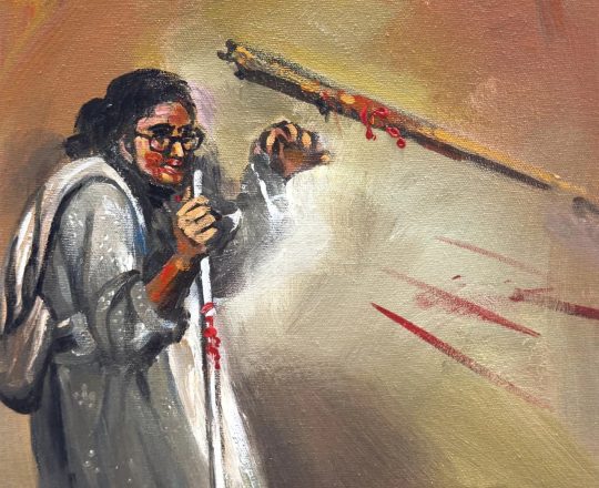 শিক্ষার্থীর উপর সহিংসতা, পেইন্টিং: সুলতান ইসতিয়াক