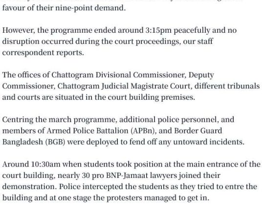 Protesters stage demo at Ctg court premises